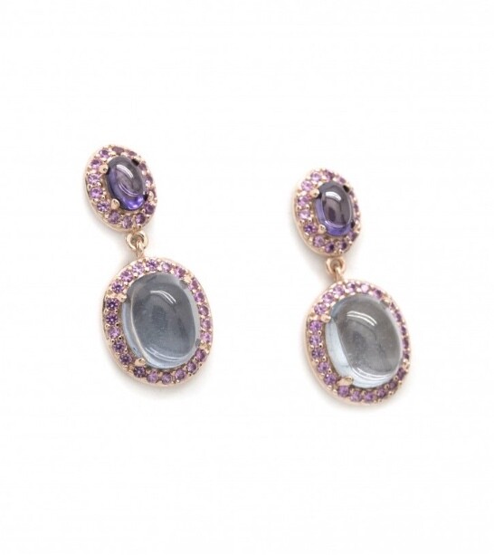 Pendiente Plata Circonitas y Cuarzo Pendiente Plata Circonitas y Cuarzo