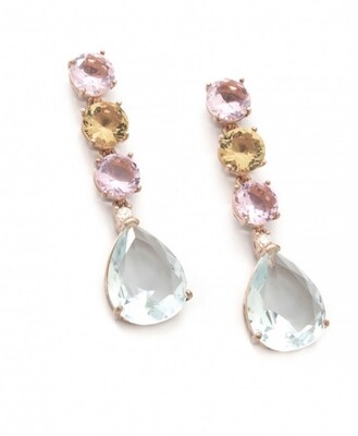 Pendiente Plata Cristales