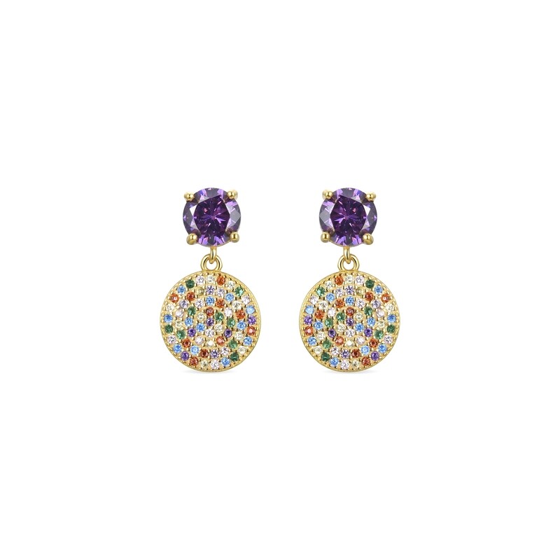 Pendientes Multi piedras Luxenter Plata Chapada