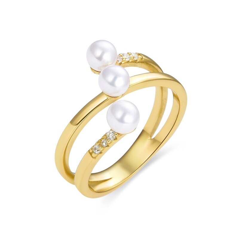 Anillo Multi Perla Luxenter Plata Chapada