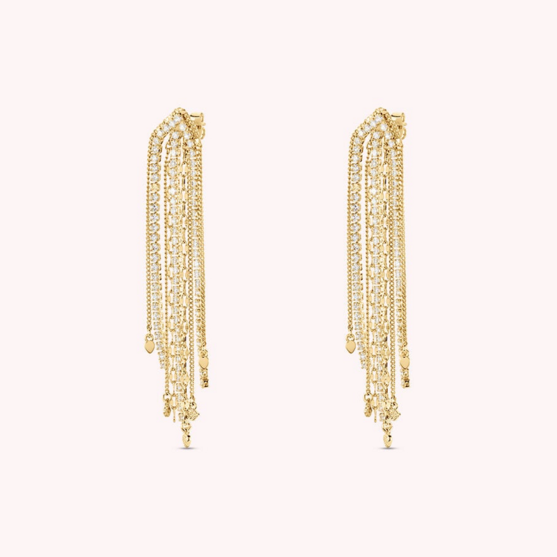 Pendientes Largos ISIS/ Cristal Dorado