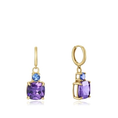 Pendientes Elegant plata bañada Lavanda