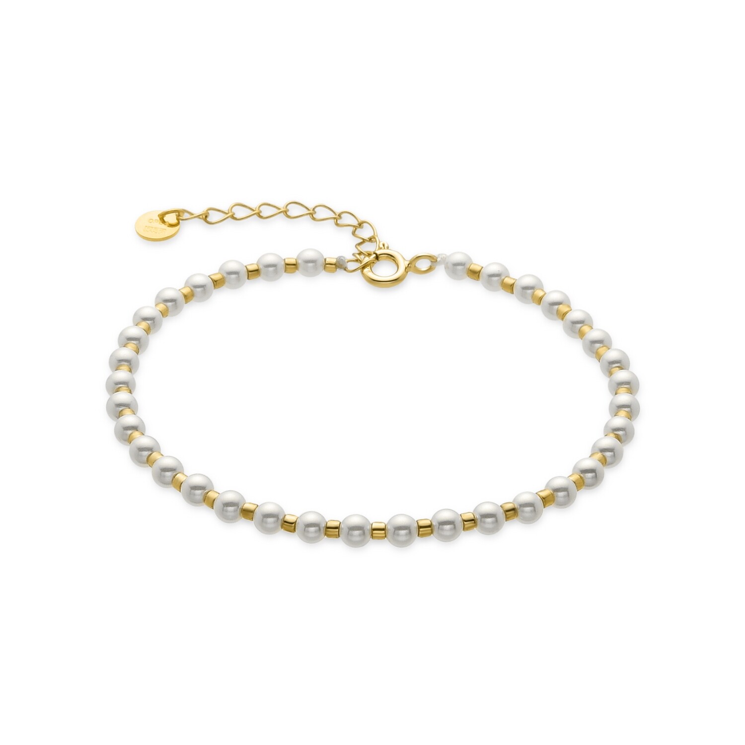 Pulsera Plata Chapada Perlas