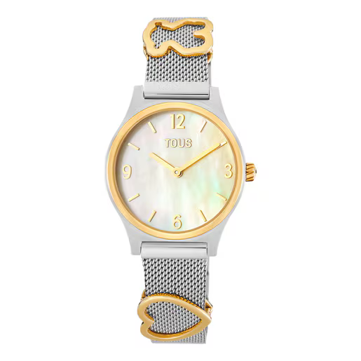 Reloj Analógico Malla Milanesa Plateado