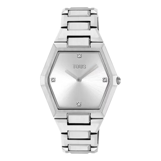 Reloj Analógico Acero Plateado