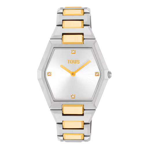 Reloj Analógico Acero Bicolor