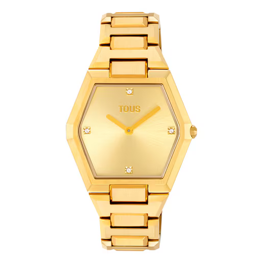 Reloj Analógico Acero Dorado