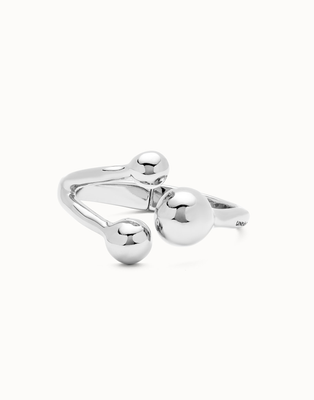 Pulsera rígida tres bolas bañada en plata