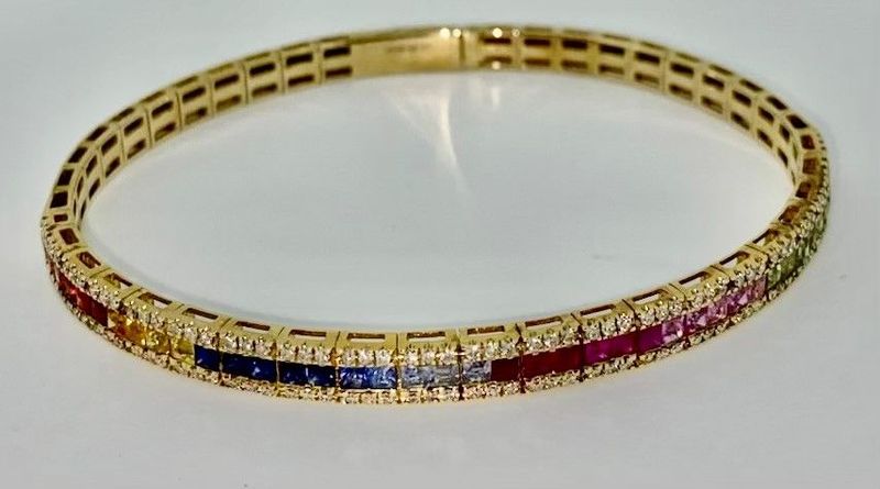 Coloured Sapphire bangle