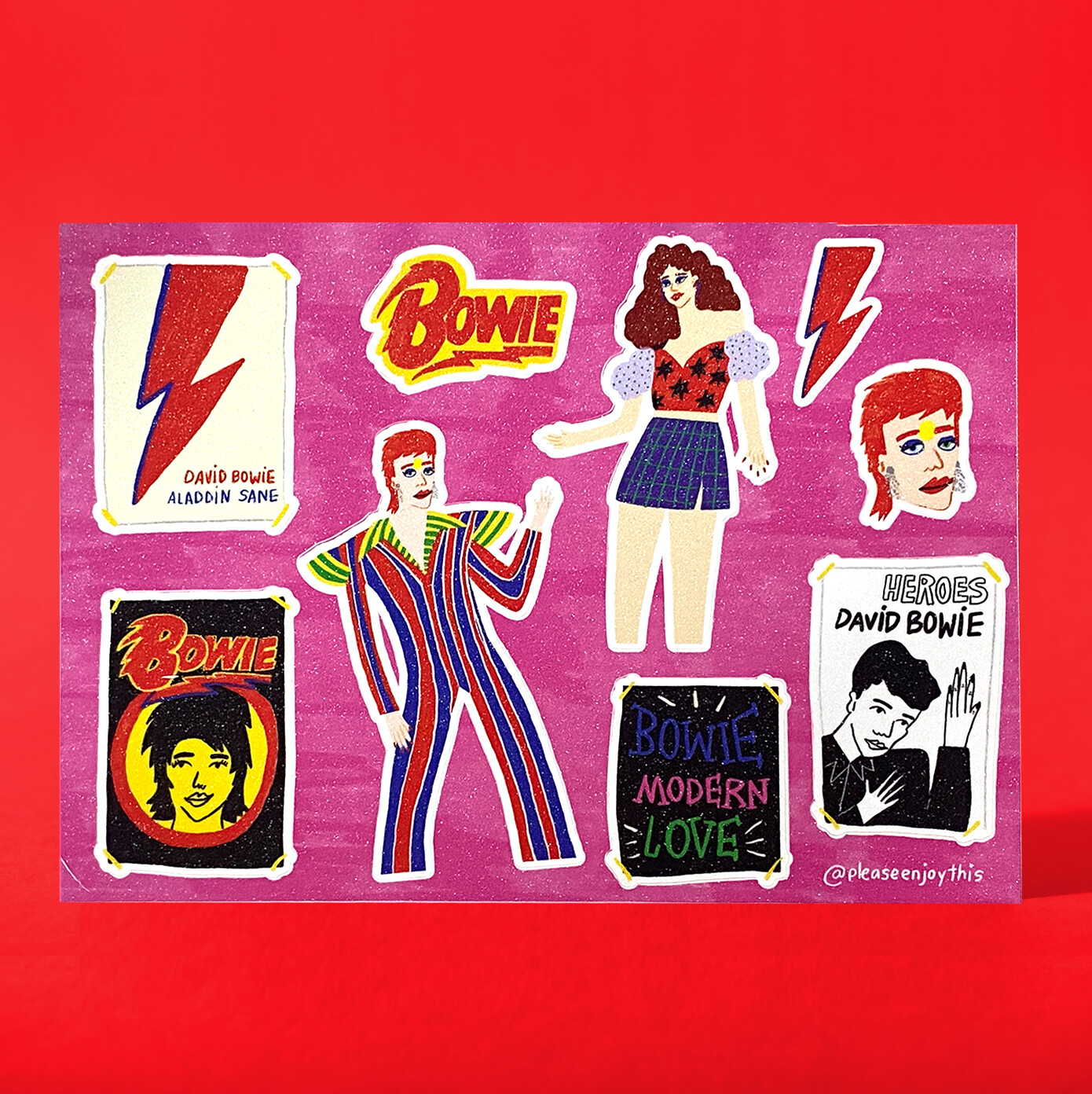 Lámina de stickers &quot;Bowie&quot;