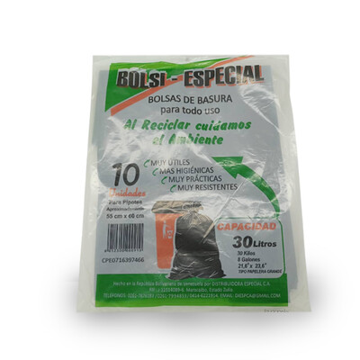 BOLSI-ESPECIAL BOLSA P/BASURA 30LT 10UN