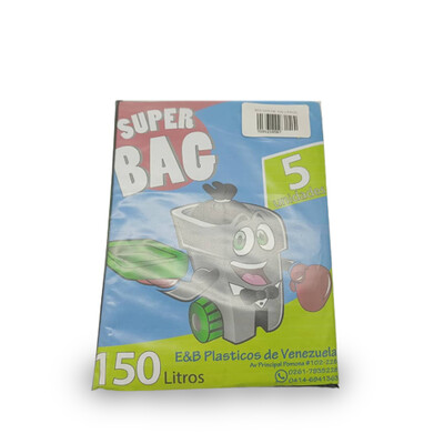 BOLSA DE BASURA 150LT 5UN SUPER BAG*Producto disponible en pocas horas!!