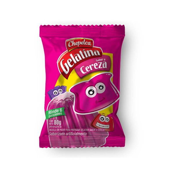 CHEPELCA GELATINA SABOR A CEREZA 80GR CHEPELCA GELATINA SABOR A CEREZA 80GR