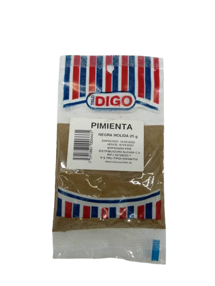 DIGO PIMIENTA NEGRA MOLIDA 25GR
