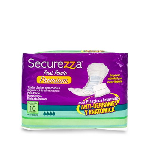SECUREZZA TOALLAS CLINICAS POST-PARTO 10UND