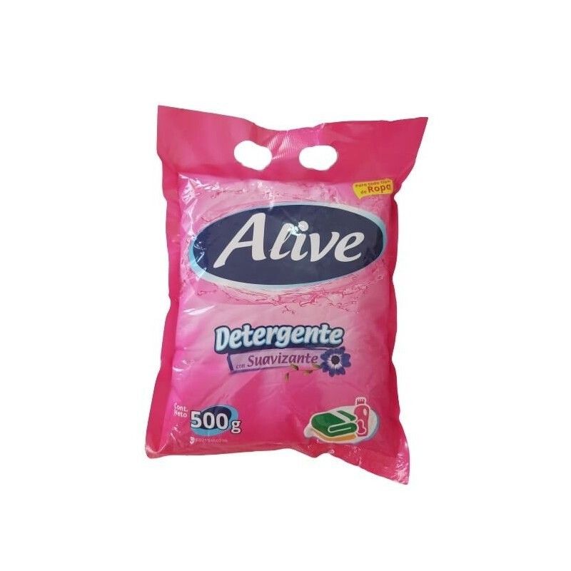 ALIVE DETERGENTE EN POLVO CON SUAVIZANTE 500GR