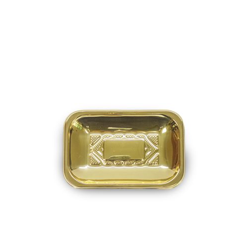 BANDEJA PET DORADA RECTANGULAR 13X19CM 1UN