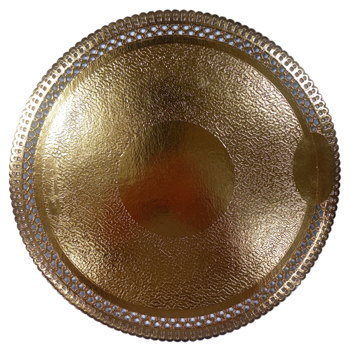 BASE TIPO BLONDA REDONDA DE CARTON DORADO #28