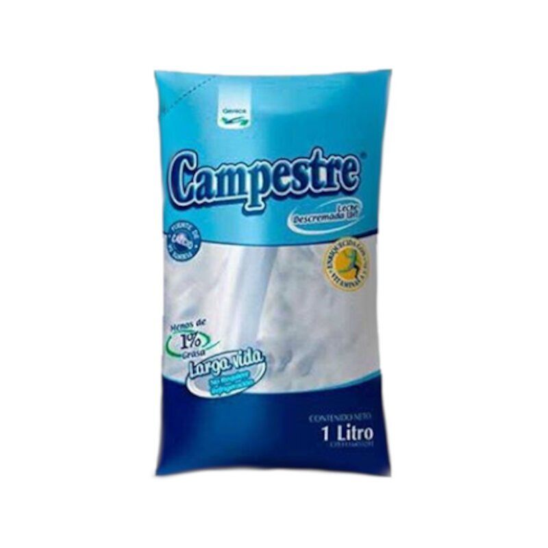 CAMPESTRE LECHE LIQUIDA DESCREMADA BOLSA 1LT CAMPESTRE LECHE LIQUIDA DESCREMADA BOLSA 1LT