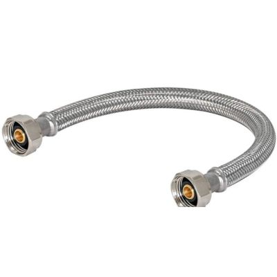 CANILLA FLEXIBLE MALLA DE ACERO 60CM 1/2X5/8