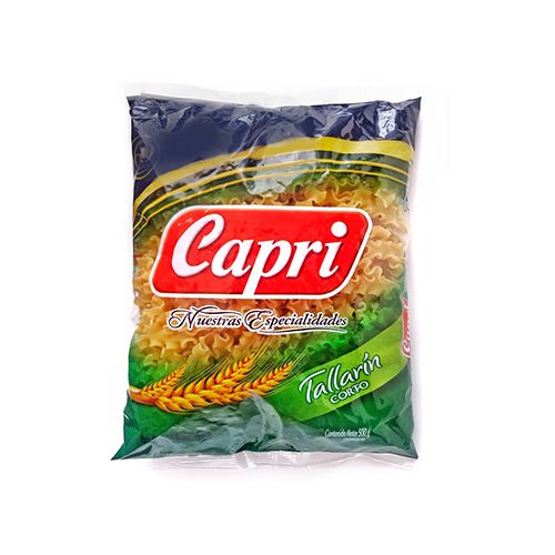 CAPRI PASTA ESPEC. TALLARIN CORTO 500gr CAPRI PASTA ESPEC. TALLARIN CORTO 500gr