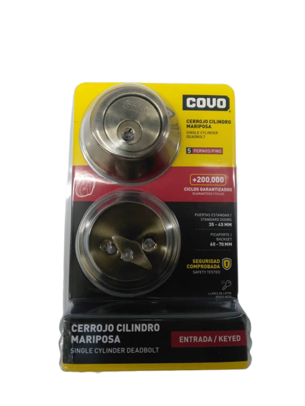 CERROJO CILINDRO MARIPOSA SATINADO COVO