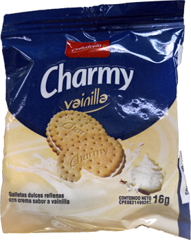 CHARMY GALLETA RELLENA VAINILLA 16GR