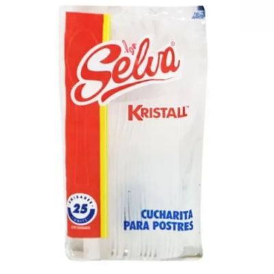 CUHARITAS DESECHABLE BLANCA P/POSTRE 25UND SELVA