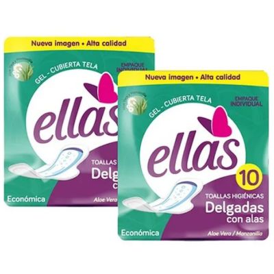 ELLAS TOALLAS SANITARIAS DELGADAS COMBO 20UND