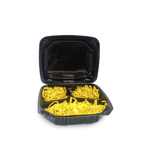 ENVASE PET FIAMBRERA ECOLOGICA C/DIVISION 8X7CM 1UN