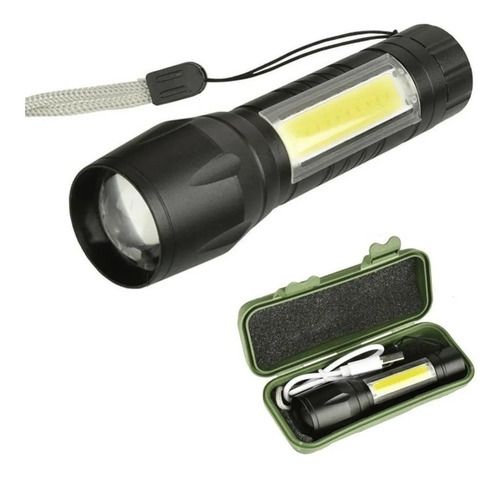 FLASHLIGHT LINTERNA LED POLICIAL RECARGABLE C/ZOOMX1000 EN ALUMINIO REF-9EY11