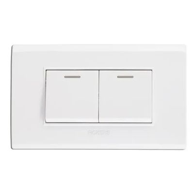 INTERRUPTOR DOBLE BLANCO LUJO PH-TG065