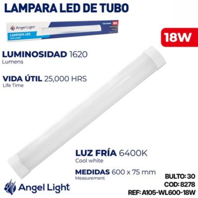 LAMPARA LED DE TUBO 18W 60CM ANGEL LIGHT LAMPARA LED DE TUBO 18W 60CM ANGEL LIGHT