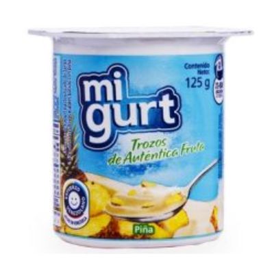 MIGURT YOGURT VASO FRUTA PINA 125GR MIGURT YOGURT VASO FRUTA PINA 125GR