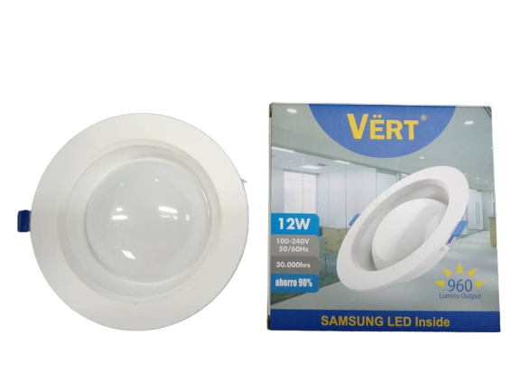 PANEL LED REDONDO EMPOTRABLE 12W-100-240V-6500K VERT