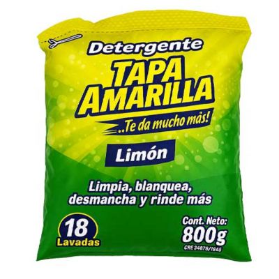 TAPA AMARILLA DETERGENTE EN POLVO 800G