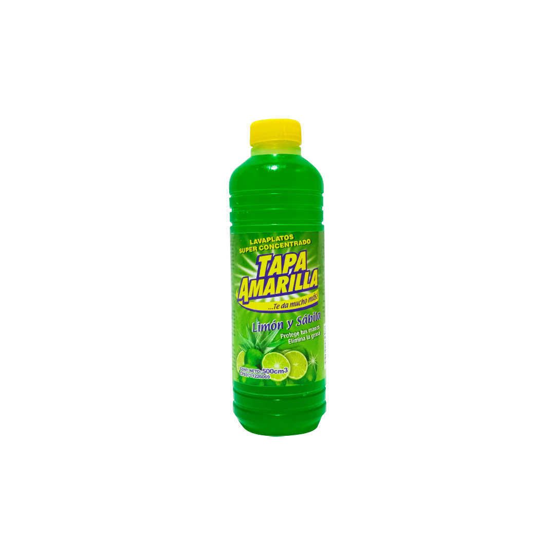 TAPA AMARILLA LAVAPLATOS LIQ.LIMON Y SABILA 500ML