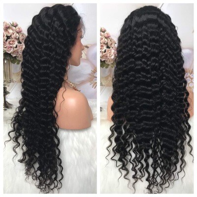 13*4 Swiss Lace Frontal  Deepwave Wig