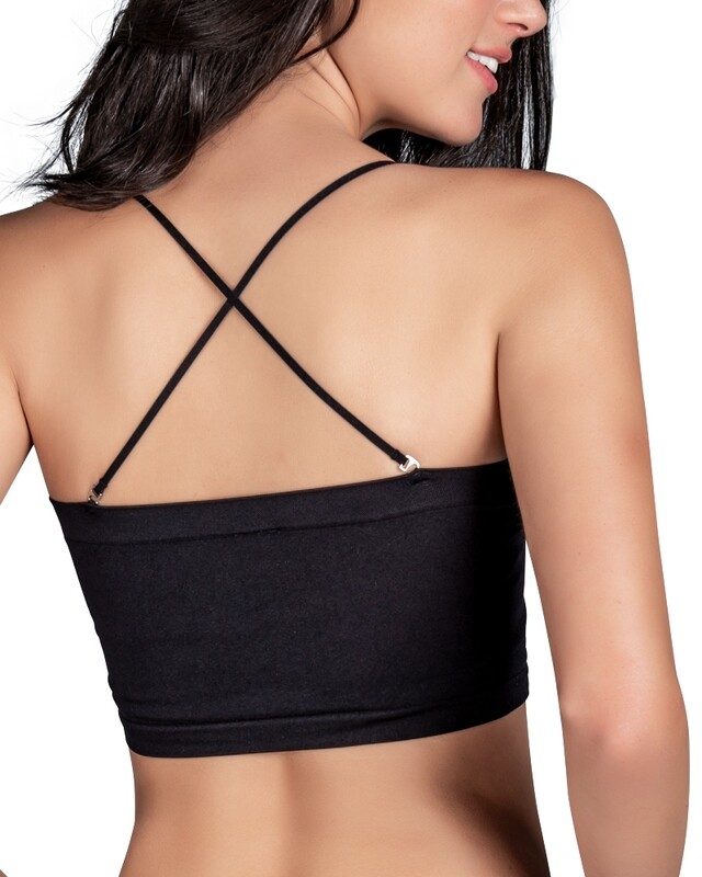 Top strapless con tiras