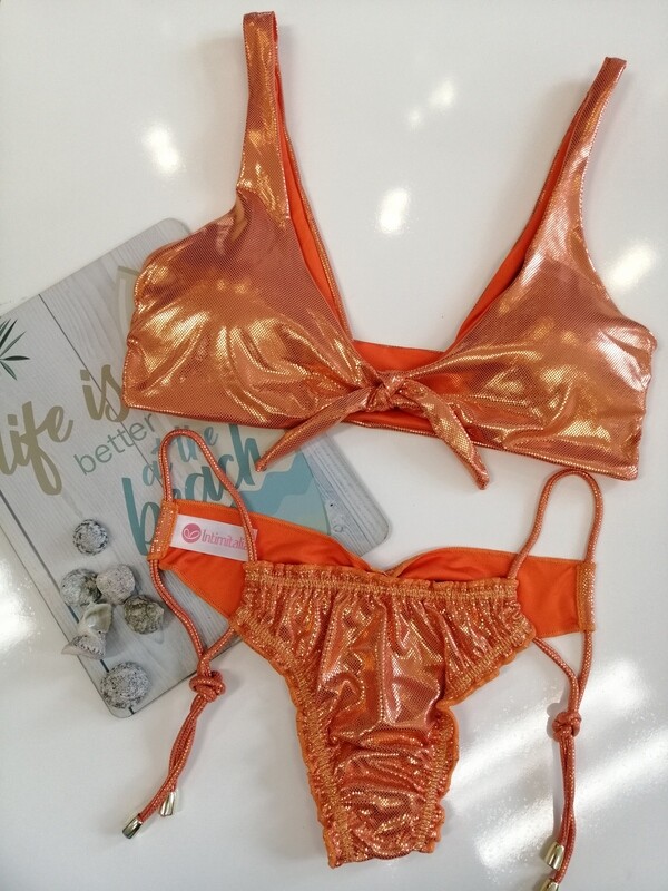 Traje de baño crop top semihilo