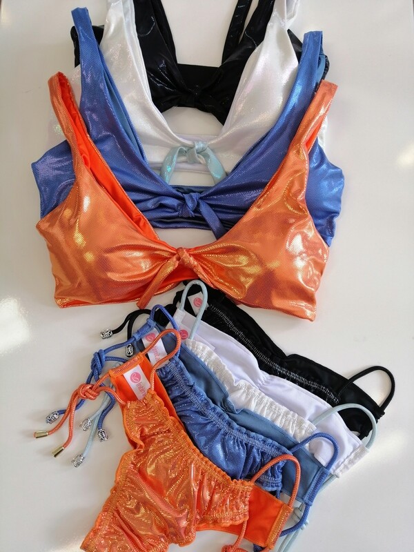 Traje de baño crop top semihilo 