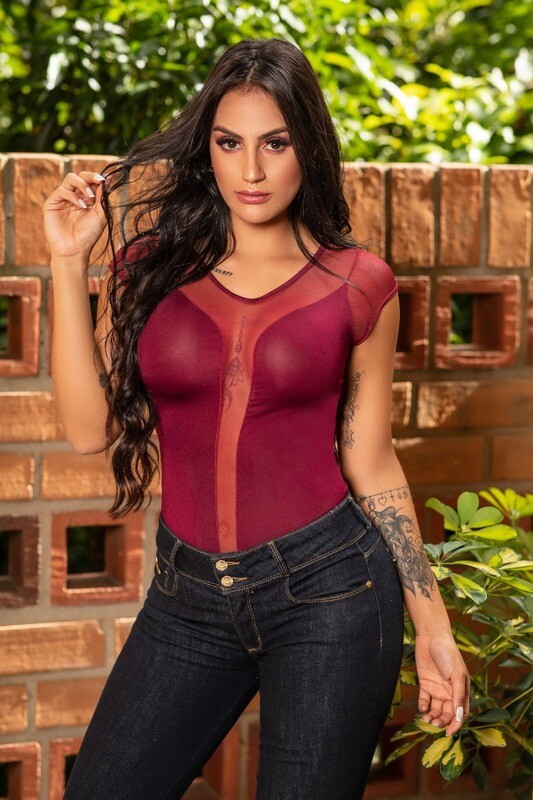 Body blusa manga corta