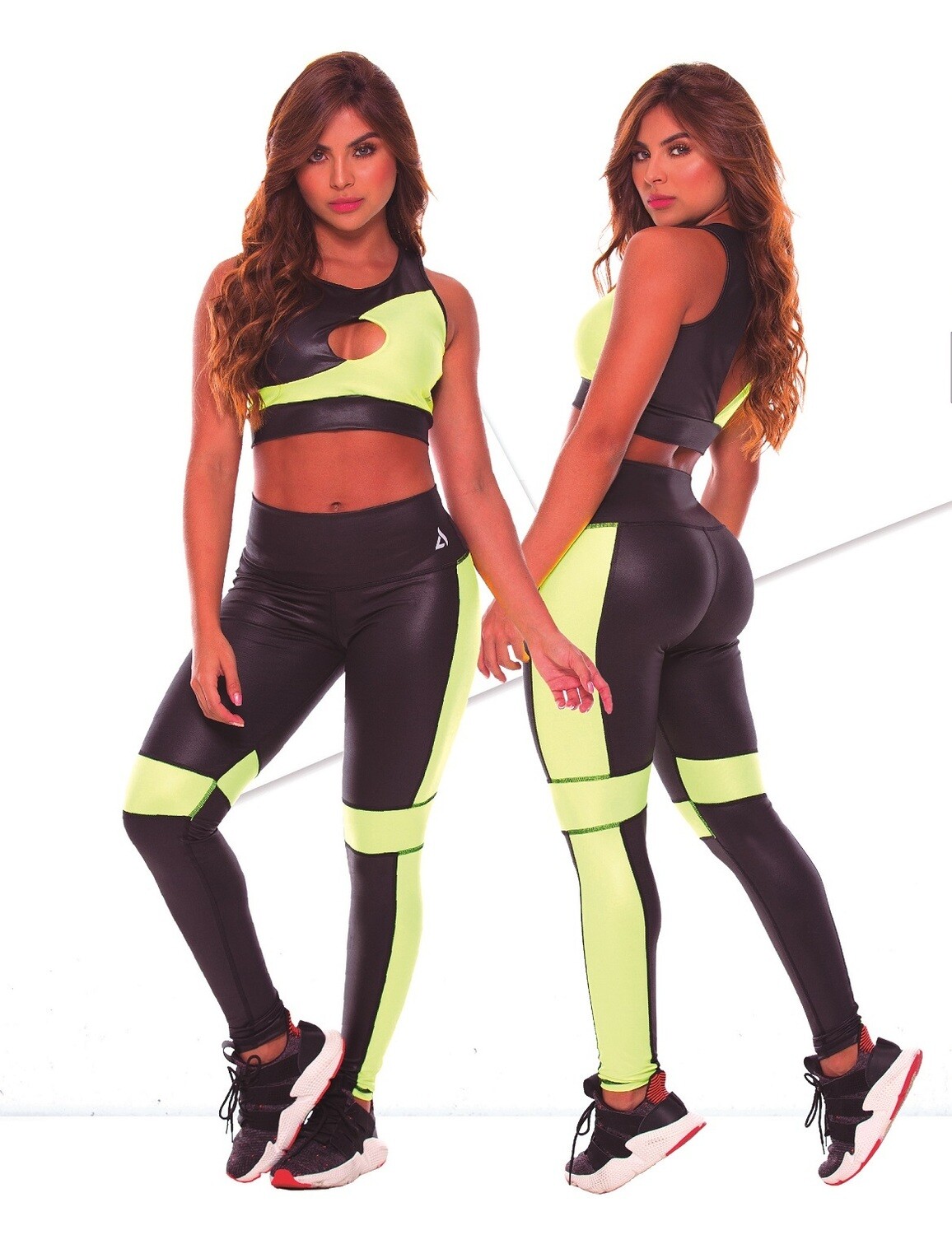 Conjunto deportivo bicolor efecto cuero