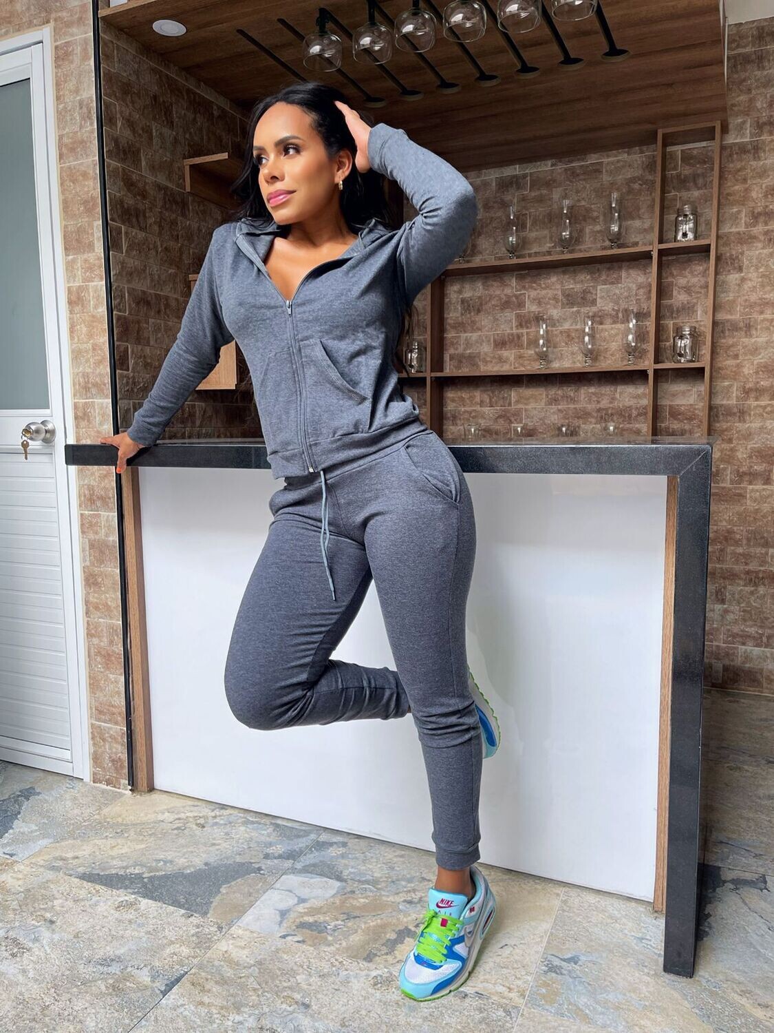 Conjunto jogger deportivo tela burda