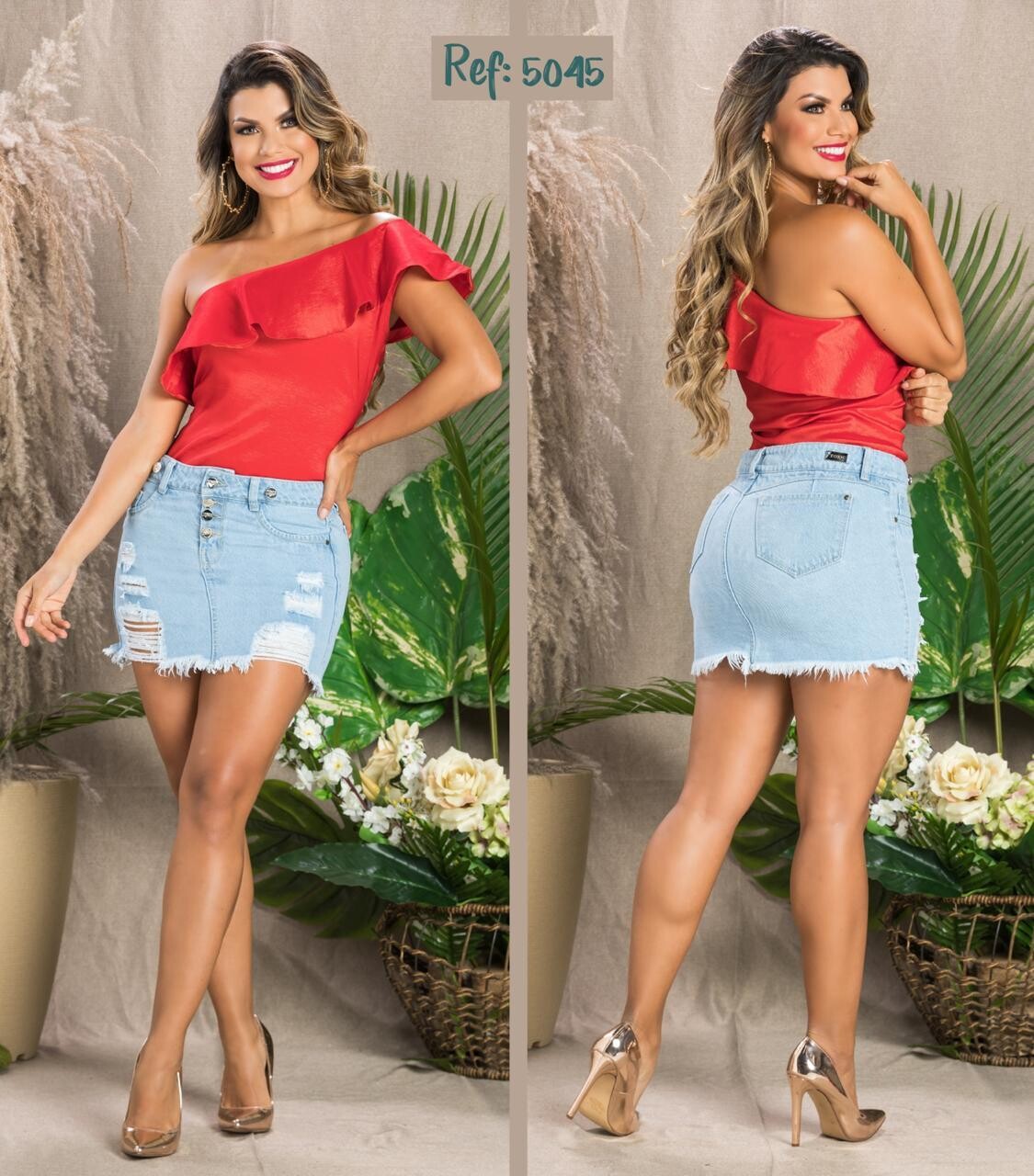 Falda denim colombiano