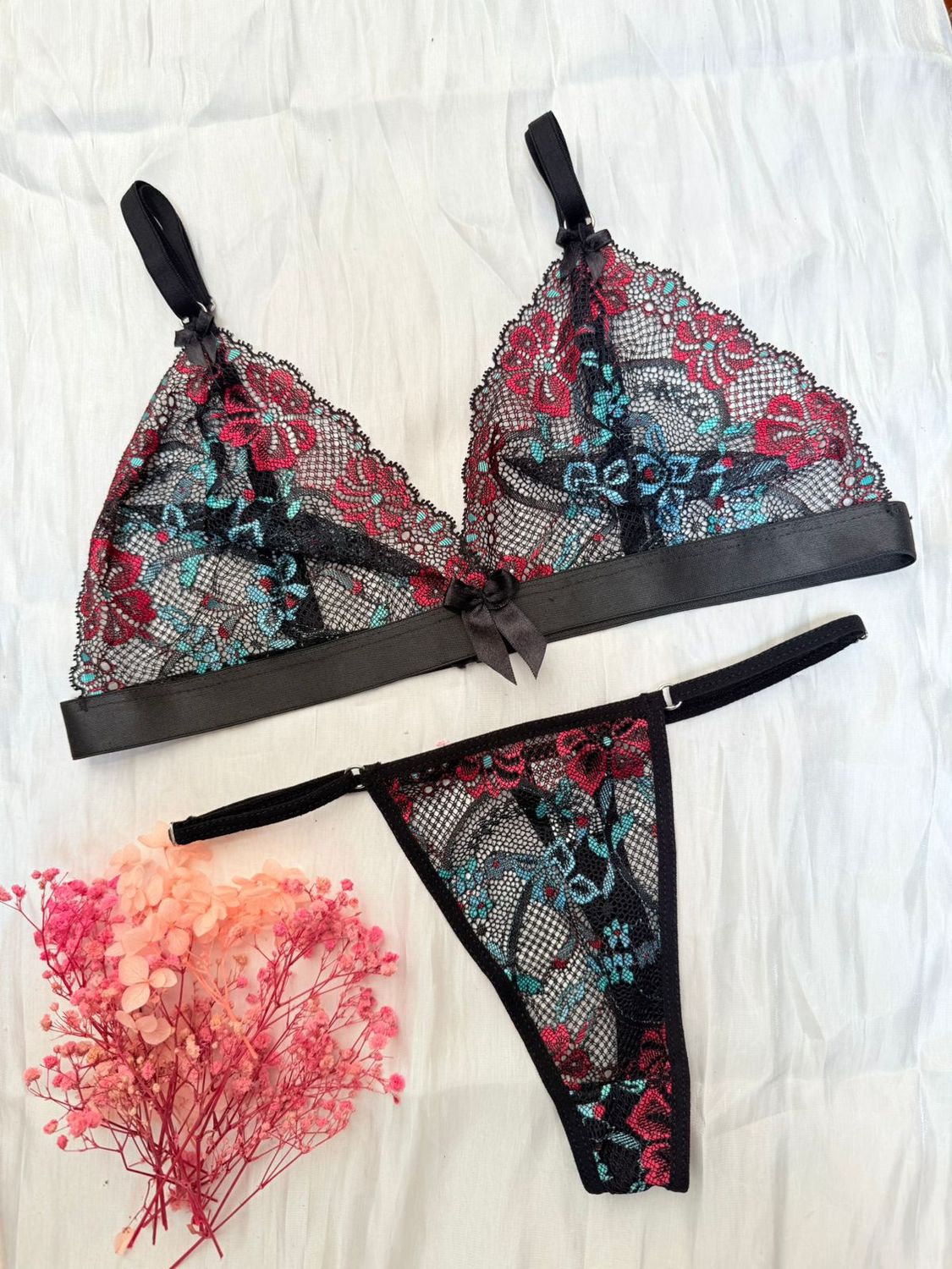 Conjunto bralette encaje