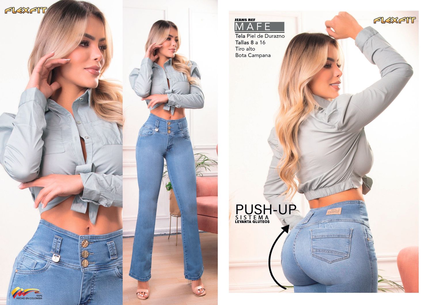 Jeans levanta cola bota ancha