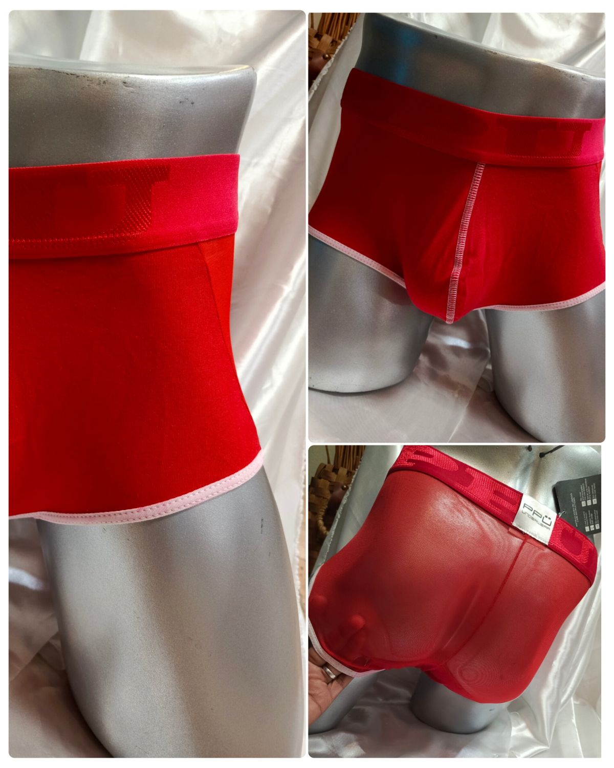 Boxer corto con transparencia