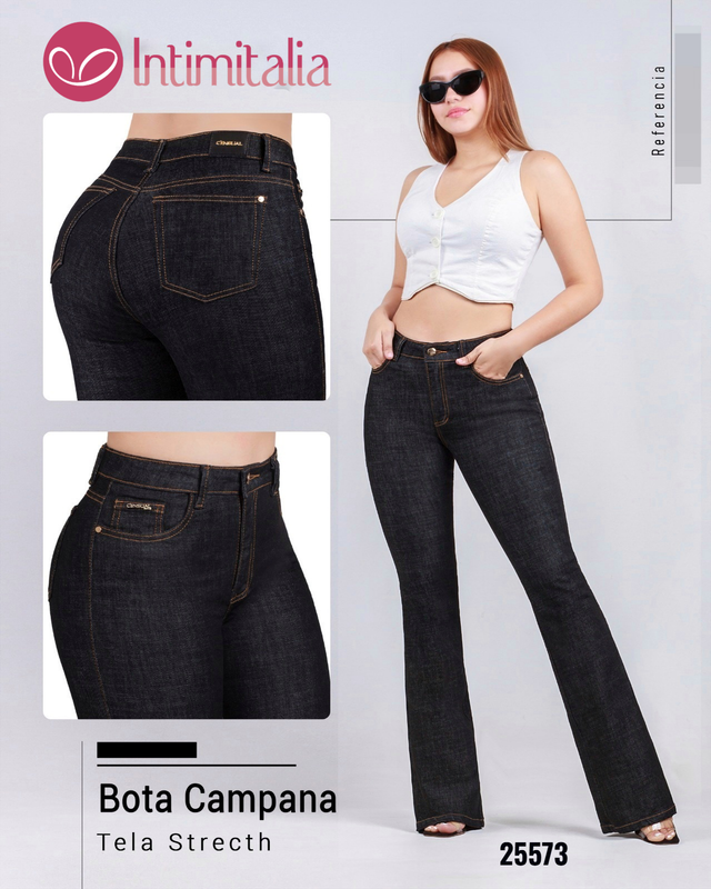 Jeans levanta cola bota ancha Jeans levanta cola bota ancha