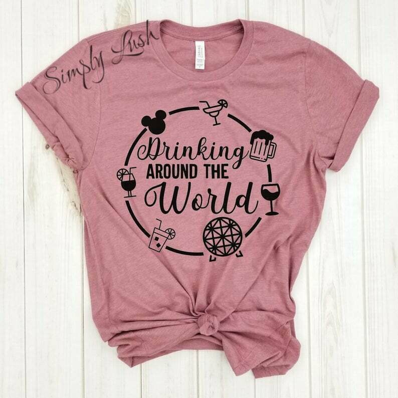Drinking around the world CIRCLE tshirt, disney shirt